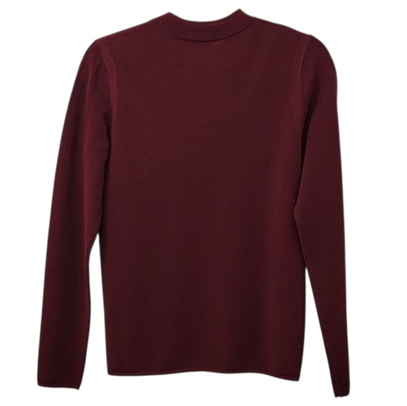 NWT St. John deep cherry or pomegranate red crew neck sweater Sz Med